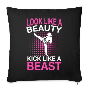 Karaté Karaté Combattant Arts martiaux - Housse de coussin décorative 45 x 45 cm - noir - Devant