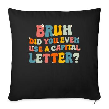 Teacher School Teacher Teacher Teacher - Sofa pillowcase 17,3'' x 17,3'' (45 x 45 cm) - black - Front