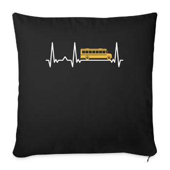 Bus Bus Driver School Bus - Sofa pillowcase 17,3'' x 17,3'' (45 x 45 cm) - black - Front