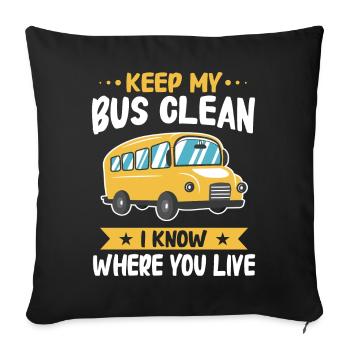 Bus Bus Driver School Bus - Sofa pillowcase 17,3'' x 17,3'' (45 x 45 cm) - black - Front