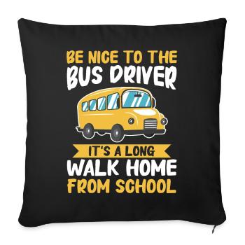 Bus Bus Driver School Bus - Sofa pillowcase 17,3'' x 17,3'' (45 x 45 cm) - black - Front