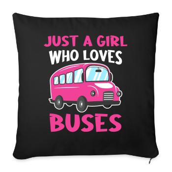 Bus Bus Driver School Bus - Sofa pillowcase 17,3'' x 17,3'' (45 x 45 cm) - black - Front