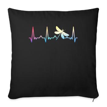 libellule libellules insectes nature - Housse de coussin décorative 45 x 45 cm - noir - Devant