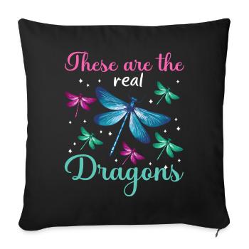 Libellule Libellules Insectes Nature - Housse de coussin décorative 45 x 45 cm - noir - Devant