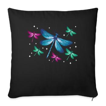 Libellule Libellules Insectes Nature - Housse de coussin décorative 45 x 45 cm - noir - Devant