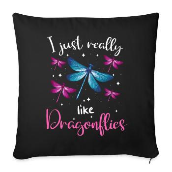 Libellule Libellules Insectes Nature - Housse de coussin décorative 45 x 45 cm - noir - Devant