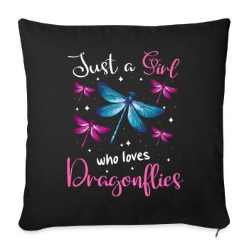 Libellule Libellules Insectes Nature - Housse de coussin décorative 45 x 45 cm - noir - Devant