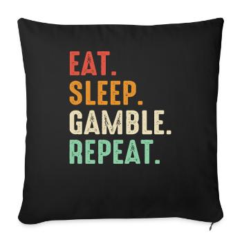 Casino Gambling Casino Las Vegas Gamblers - Sofa pillowcase 17,3'' x 17,3'' (45 x 45 cm) - black - Front