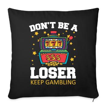 Casino Gambling Casino Las Vegas Gamblers - Sofa pillowcase 17,3'' x 17,3'' (45 x 45 cm) - black - Front