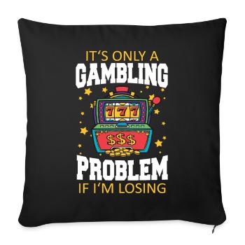 Casino Gambling Casino Las Vegas Gamblers - Sofa pillowcase 17,3'' x 17,3'' (45 x 45 cm) - black - Front