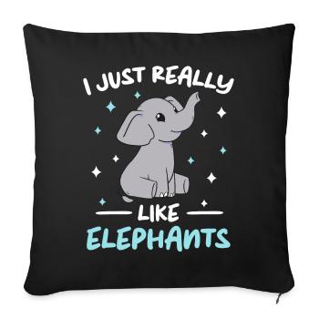 Éléphant Animal Éléphant Zoo - Housse de coussin décorative 45 x 45 cm - noir - Devant