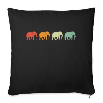 Éléphant Animal Éléphant Zoo - Housse de coussin décorative 45 x 45 cm - noir - Devant