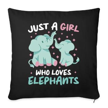 Éléphant Animal Éléphant Zoo - Housse de coussin décorative 45 x 45 cm - noir - Devant
