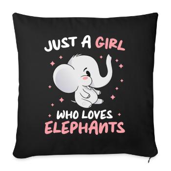 Éléphant Animal Éléphants Zoo - Housse de coussin décorative 45 x 45 cm - noir - Devant
