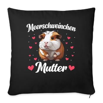 Meerschweinchen Kurzhaar Langhaar Crested Hunde - Sofakissenbezug 45 x 45 cm - Schwarz - Vorne