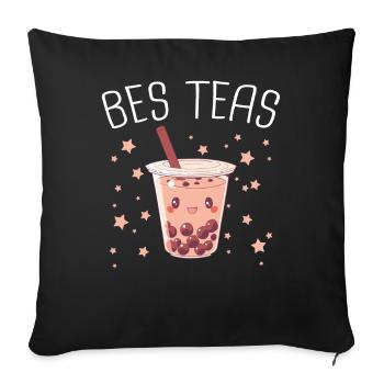Bubble Tea Boba Tea Bubble Boba Tea - Sofakissenbezug 45 x 45 cm - Schwarz - Vorne