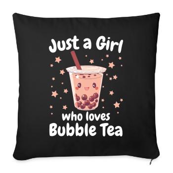 Bubble Tea Boba Tea Bubble Boba Tea - Sofakissenbezug 45 x 45 cm - Schwarz - Vorne