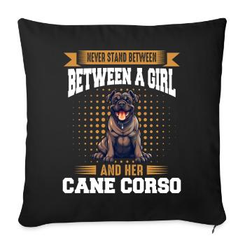 Cane Corso Chien - Housse de coussin décorative 45 x 45 cm - noir - Devant