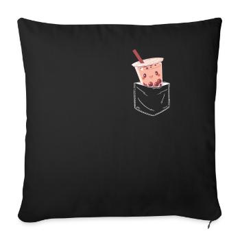Bubble Tea Boba Tea Bubble Boba Tea - Sofakissenbezug 45 x 45 cm - Schwarz - Vorne
