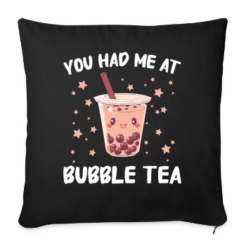 Bubble Tea Boba Tea Bubble Boba Tea - Sofakissenbezug 45 x 45 cm - Schwarz - Vorne