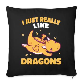 Dragon Mystic Dragon Fantasy - Sofa pillowcase 17,3'' x 17,3'' (45 x 45 cm) - black - Front