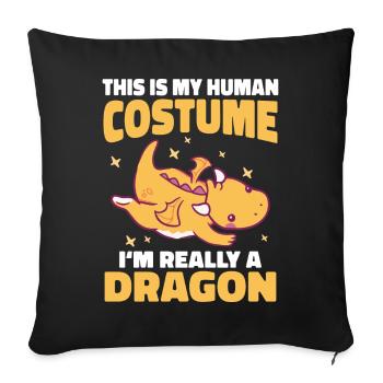 Dragon Mystic Dragon Fantasy - Sofa pillowcase 17,3'' x 17,3'' (45 x 45 cm) - black - Front