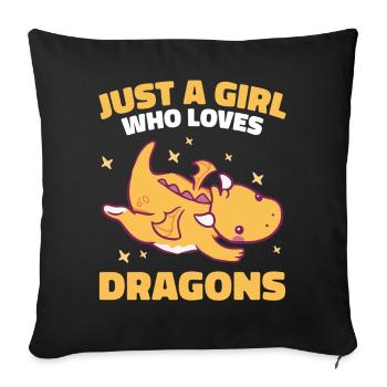 Dragon Mystic Dragon Fantasy - Sofa pillowcase 17,3'' x 17,3'' (45 x 45 cm) - black - Front