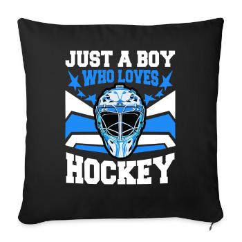 Hockey sur glace Hockey Sports - Housse de coussin décorative 45 x 45 cm - noir - Devant
