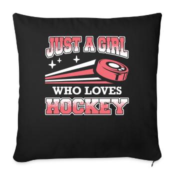 Hockey sur glace Hockey Sports - Housse de coussin décorative 45 x 45 cm - noir - Devant
