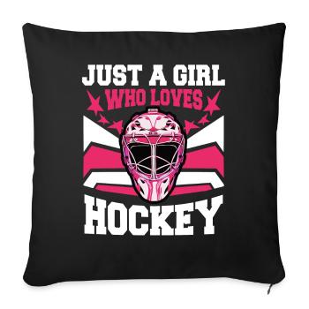 Hockey sur glace Hockey Sports - Housse de coussin décorative 45 x 45 cm - noir - Devant