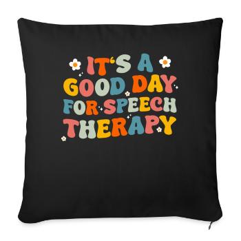 Speech Therapist Speech Therapy Speech Therapy - Sofa pillowcase 17,3'' x 17,3'' (45 x 45 cm) - black - Front
