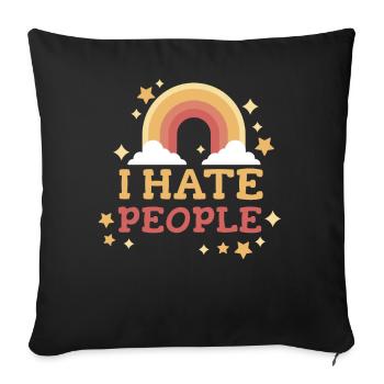 Drôle, sarcasme, humour sarcastique, ironie - Housse de coussin décorative 45 x 45 cm - noir - Devant