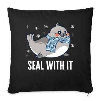 Seal, Seal, Animal, Sea Lion - Sofa pillowcase 17,3'' x 17,3'' (45 x 45 cm) - black - Front