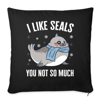 Seal, Seal, Animal, Sea Lion - Sofa pillowcase 17,3'' x 17,3'' (45 x 45 cm) - black - Front
