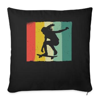 Skateboarding Skater Skateboard Skateboarder - Sofa pillowcase 17,3'' x 17,3'' (45 x 45 cm) - black - Front