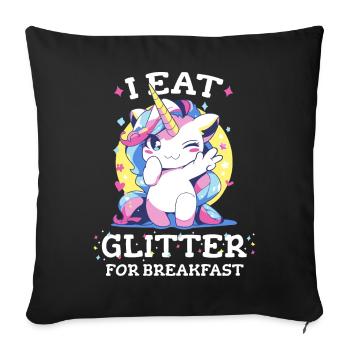 Licorne Licornes Conte de fées Magique - Housse de coussin décorative 45 x 45 cm - noir - Devant