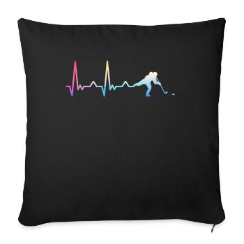 Hockey sur glace Hockey Sports - Housse de coussin décorative 45 x 45 cm - noir - Devant