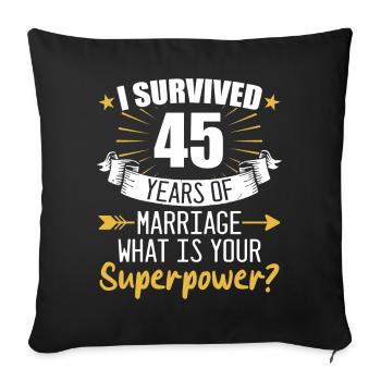 45th Wedding Anniversary Husband Wife Wedding - Sofa pillowcase 17,3'' x 17,3'' (45 x 45 cm) - black - Front