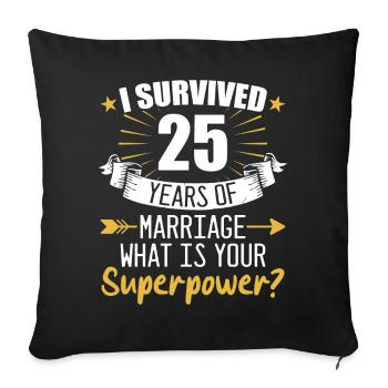 25th Wedding Anniversary Husband Wife Wedding - Sofa pillowcase 17,3'' x 17,3'' (45 x 45 cm) - black - Front