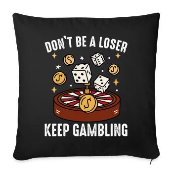 Casino Gambling Casino Las Vegas Gamblers - Sofa pillowcase 17,3'' x 17,3'' (45 x 45 cm) - black - Front