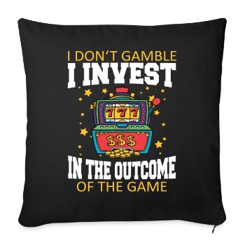 Casino Gambling Casino Las Vegas Gamblers - Sofa pillowcase 17,3'' x 17,3'' (45 x 45 cm) - black - Front