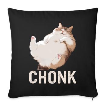 Chat, Amoureux Des Chats, Propriétaire De Chat, Chaton - Housse de coussin décorative 45 x 45 cm - noir - Devant