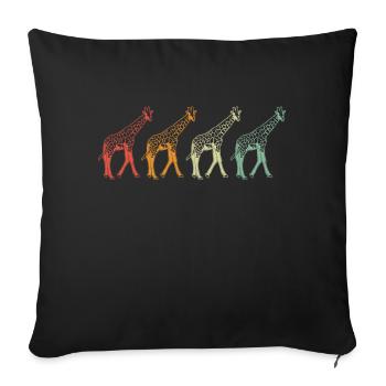 Giraffe, Animal, Africa, Giraffes - Sofa pillowcase 17,3'' x 17,3'' (45 x 45 cm) - black - Front