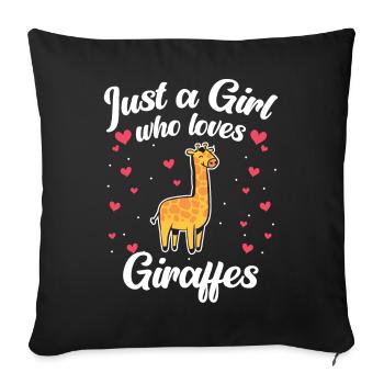Giraffe, Animal, Africa, Giraffes - Sofa pillowcase 17,3'' x 17,3'' (45 x 45 cm) - black - Front