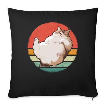 Chat, Amoureux Des Chats, Propriétaire De Chat, Chaton - Housse de coussin décorative 45 x 45 cm - noir - Devant