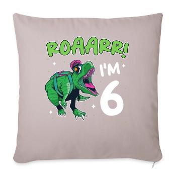 Cadeau 6 ans anniversaire garçon - Housse de coussin décorative 45 x 45 cm - taupe clair - Devant