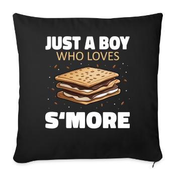 S'more Camping Smores Marshmallow Süßigkeiten - Sofakissenbezug 45 x 45 cm - Schwarz - Vorne