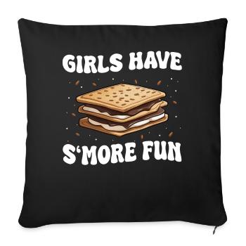 S'more Camping Smores Marshmallow Süßigkeiten - Sofakissenbezug 45 x 45 cm - Schwarz - Vorne