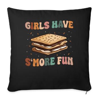 S'more Camping Smores Marshmallow Süßigkeiten - Sofakissenbezug 45 x 45 cm - Schwarz - Vorne