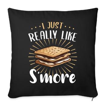 S'more Camping Smores Marshmallow Süßigkeiten - Sofakissenbezug 45 x 45 cm - Schwarz - Vorne